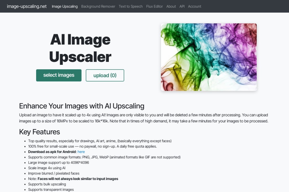 Free AI Image Upscaling Tool